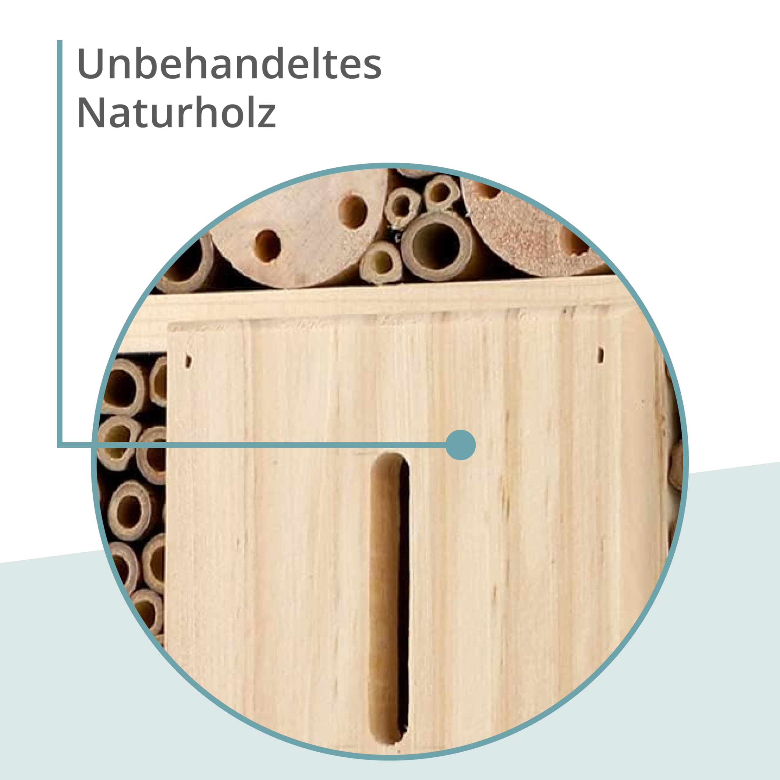 WILDLIFE FRIEND Großes Wildbienenhotel mit Rindendach - Wetterfestes Insektenhotel aus Naturholz zum Aufhängen - Nisthilfe und Bienen Hotel für Garten und Balkon