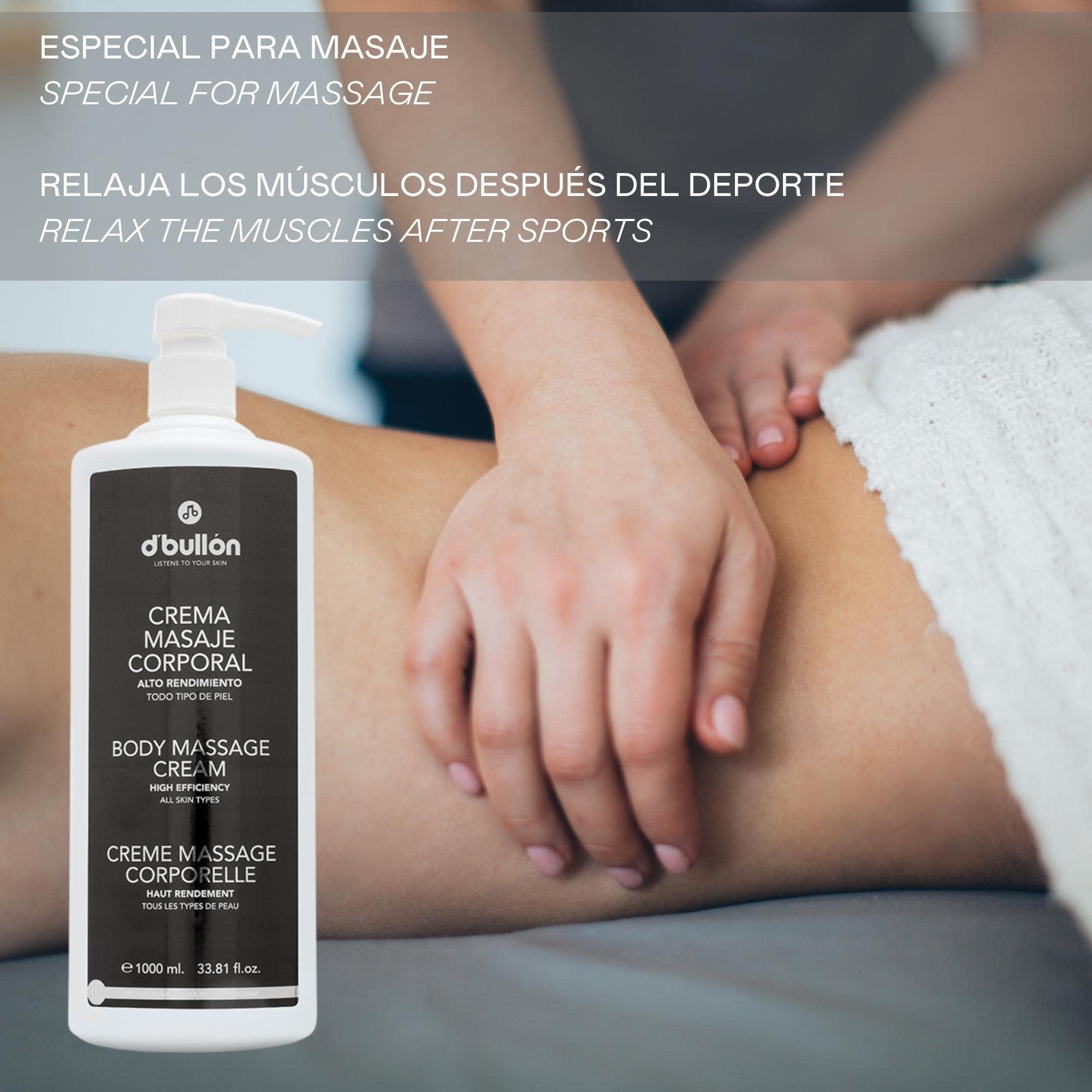 D'Bullón Crème de massage corporel, haute performance, 1000 ml