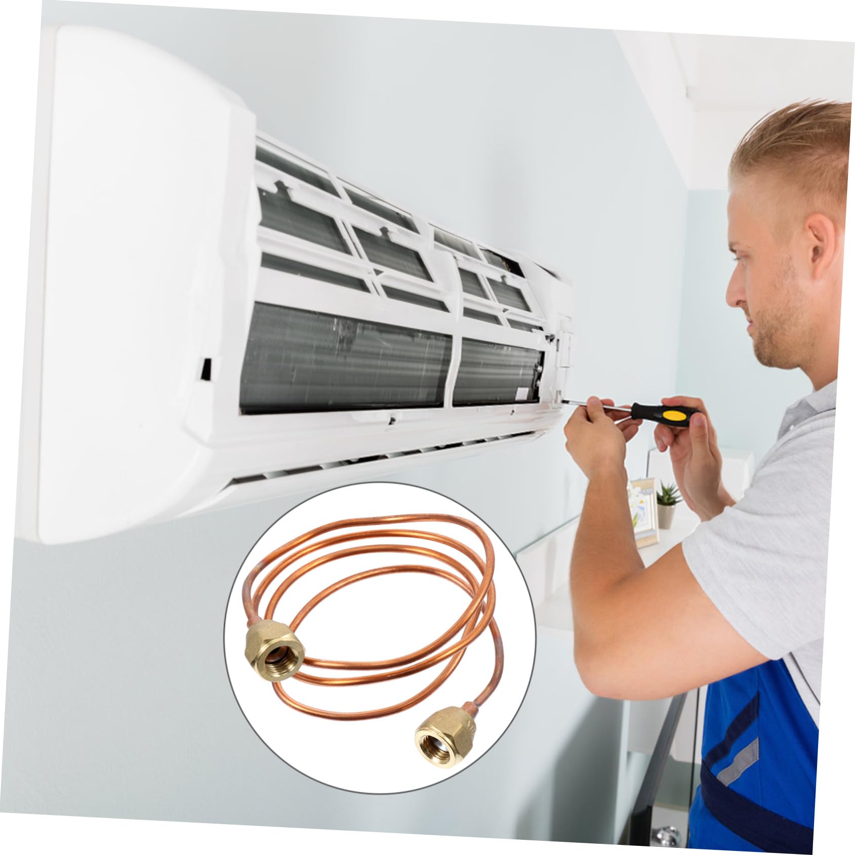 OSALADI Conector Tubo Capilar De Cobre Espiral -900m 90 Cm Para Refrigeración y Mantenimiento De Aire Acondicionado Alta Resistencia a Temperatura y Corrosión