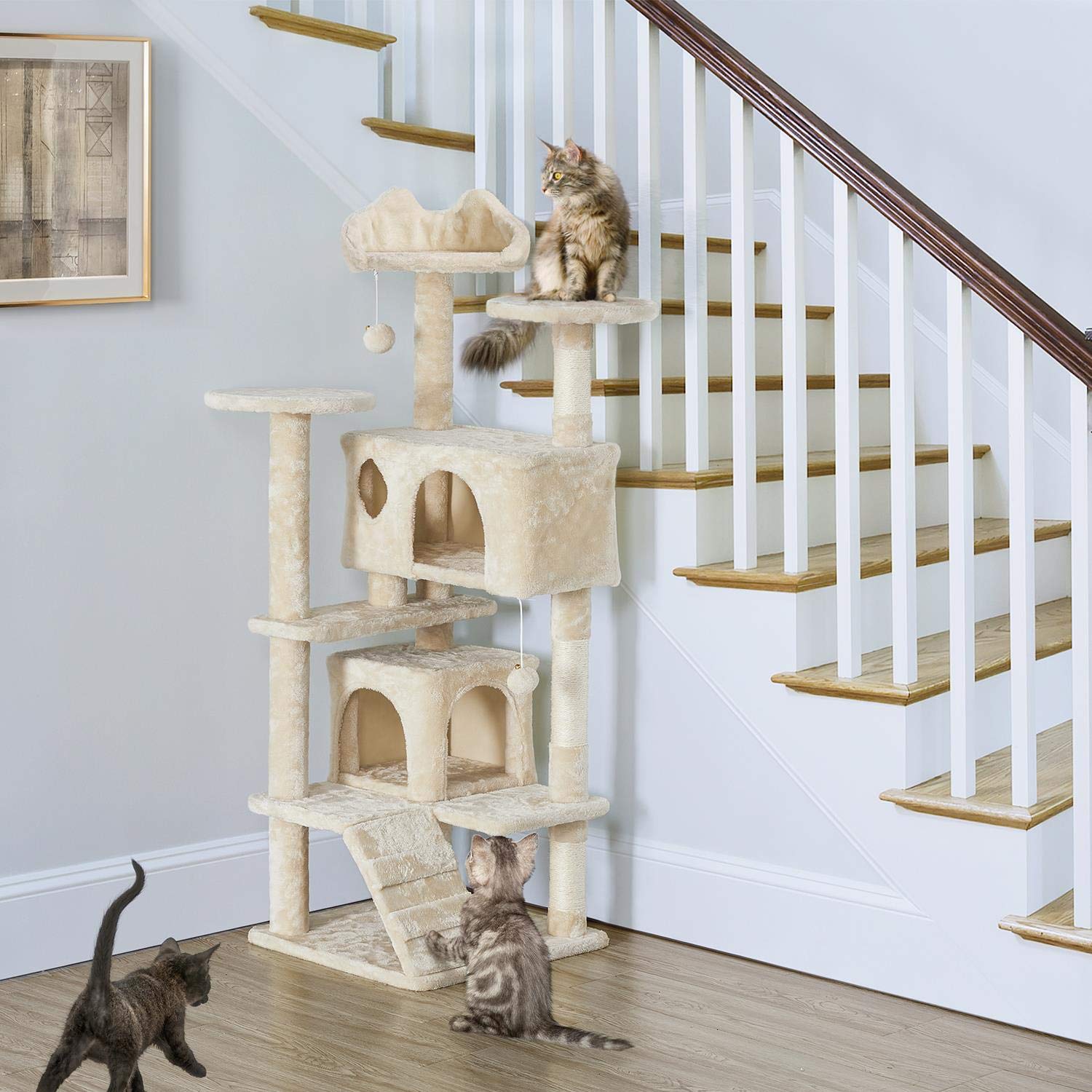 Buy Yaheetech 138cm Cat Tree Tower Multilevel Cat Activity Tree Centre