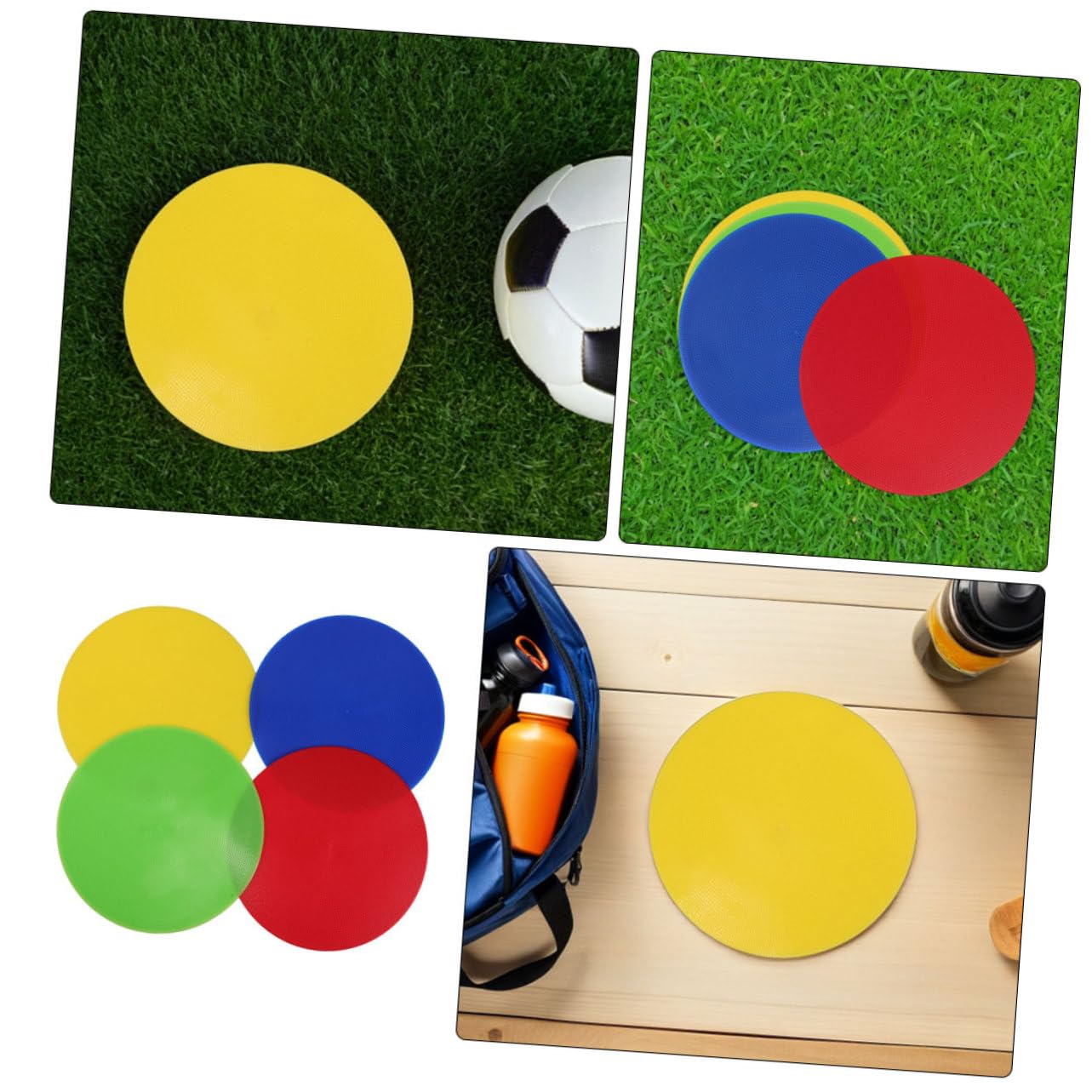 Mikikit Marqueurs à Disque Plat Visibilité Améliorée Lot de 8 en PVC Revêtement Anti-UV pour Entraînement de Football et Exercices D'agilité Sportive