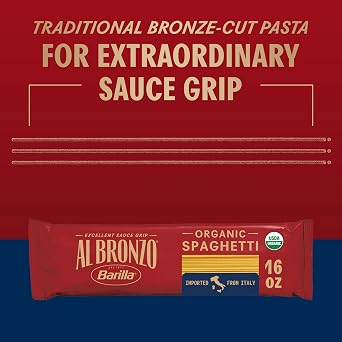 Al Bronzo Barilla Organic Spaghetti Pasta, Imported from Italy, 16oz