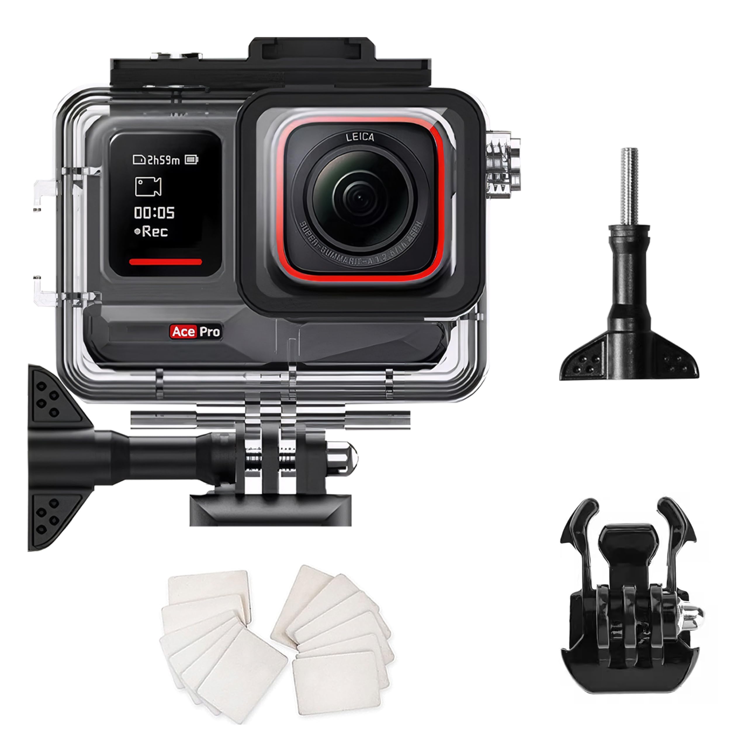 FitStill 50 M/164 FT Wodoodporna obudowa do Insta 360 ace Pro, pyłoszczelna i wodoodporna, obudowa do nurkowania z akcesoriami wspornikowymi, odpowiednia dla Insta 360 ace Pro