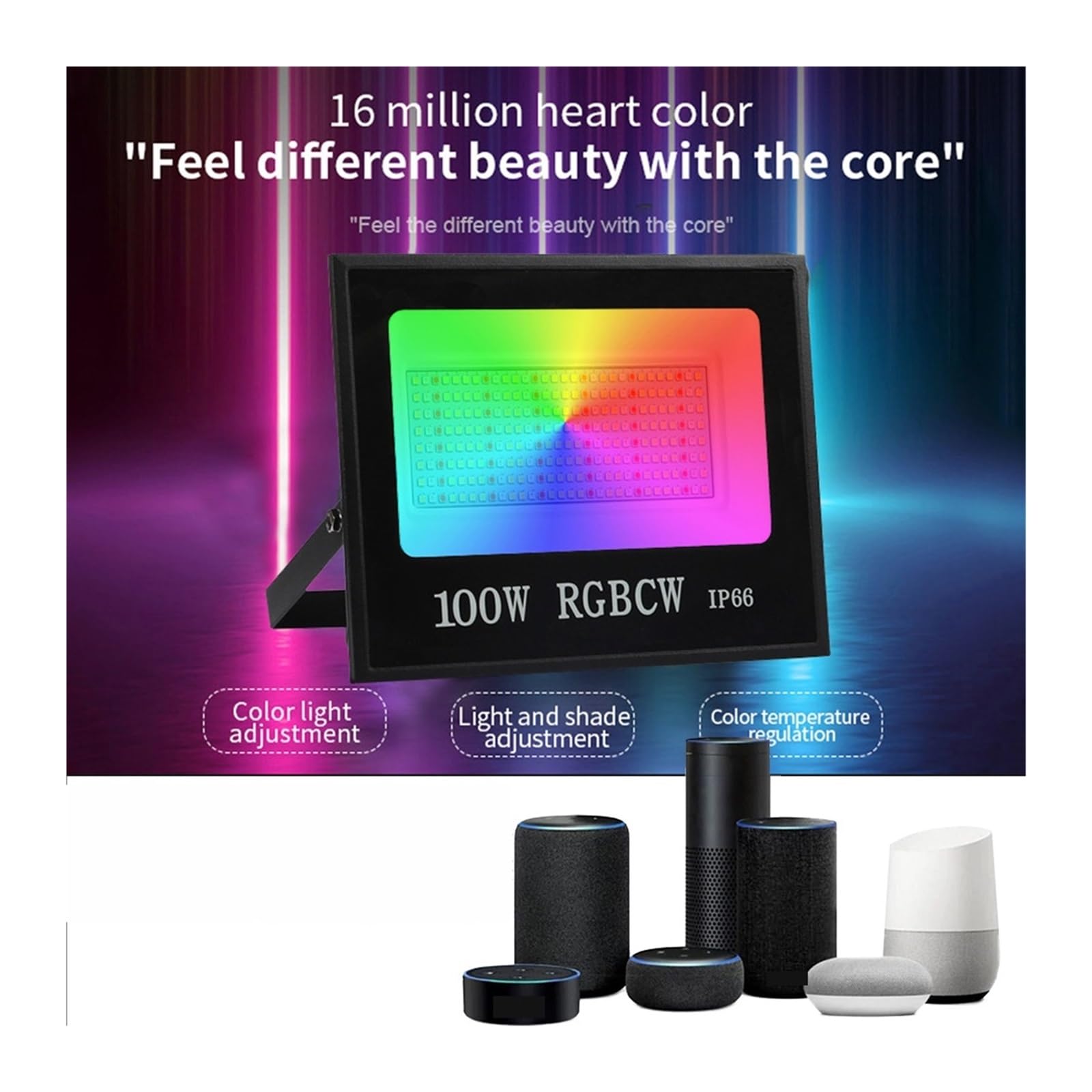 Esterno Tuya Smart Lighting Proiettore A LED 30W 50W 100W RGB Luce Esterna Controllo App Faretti da Esterno(100W RGBCW Smart)