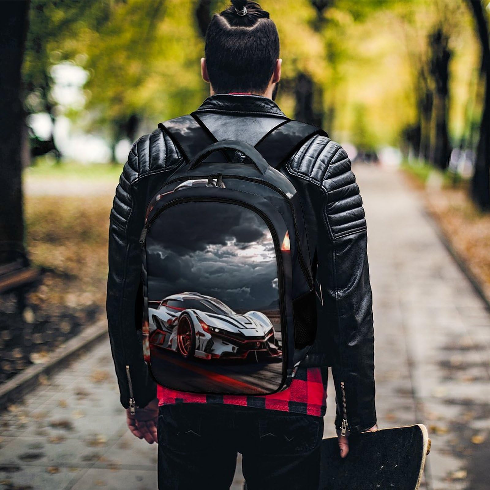 Sac À Dos Fille Voiture de sport Cartable Motif De Course Garçons Primaire, Sac D'école Enfants Idéal Pour Les Élèves De 5 À 9 Ans Va À L'école Voyage En Plein AirCourse