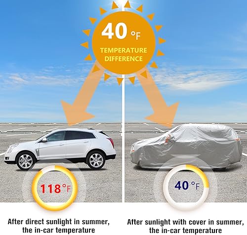 Miniatura 5 de Funda impermeable para coche SUV para todo tipo de clima, fundas de coche para automóviles con puerta con cremallera, protección contra rayos UV,