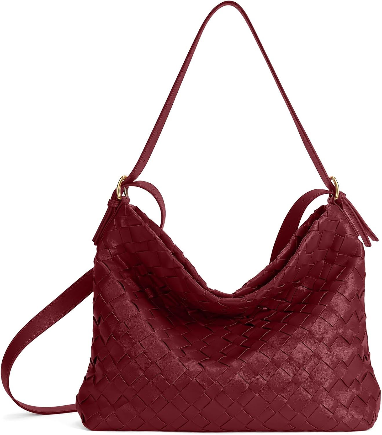 YONGLEE ARTEE Large Capacity Woven Handbag Shoulder Crossbody Bag with Zipper Adjustable Lightweight for Women