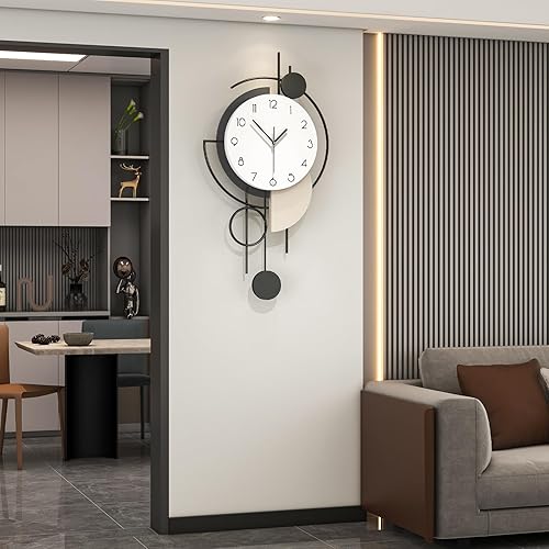Miniatura 3 de Reloj de pared grande para decoración de sala de estar de 30 pulgadas, moderno reloj de pared decorativo de madera, funciona con pilas, sin tictac,