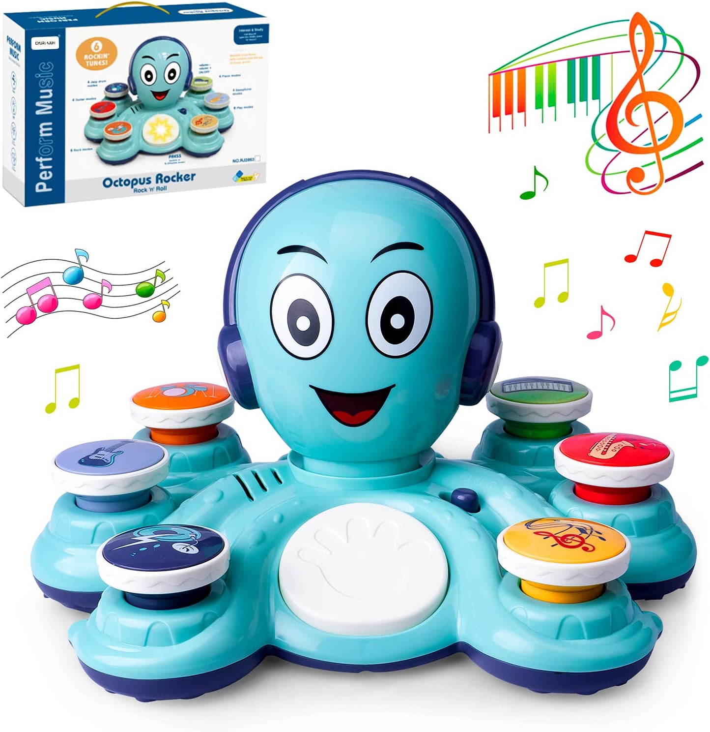- Baby Musical Toys Learning Toys for Toddlers, Octopus Music Toys, Preschooler Musical Educational Instruments Toy for Baby, Birthday Toys for Girls Boys