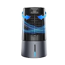 Symphony Duet Personal Tower Cooling Fan For Home and Office with Honeycomb Pad, Powerful Blower, Auto Rotation and Low Power Consumption (6L, Grey)