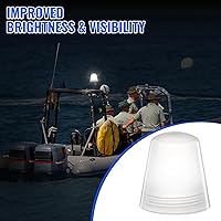 Vista 5 de Saillong Replacement Boat Stern Light Cover Lens Cap Compatible with Attwood Boat Anchor 91017B7 Frosted Globe Screw On All Round Navigation Light