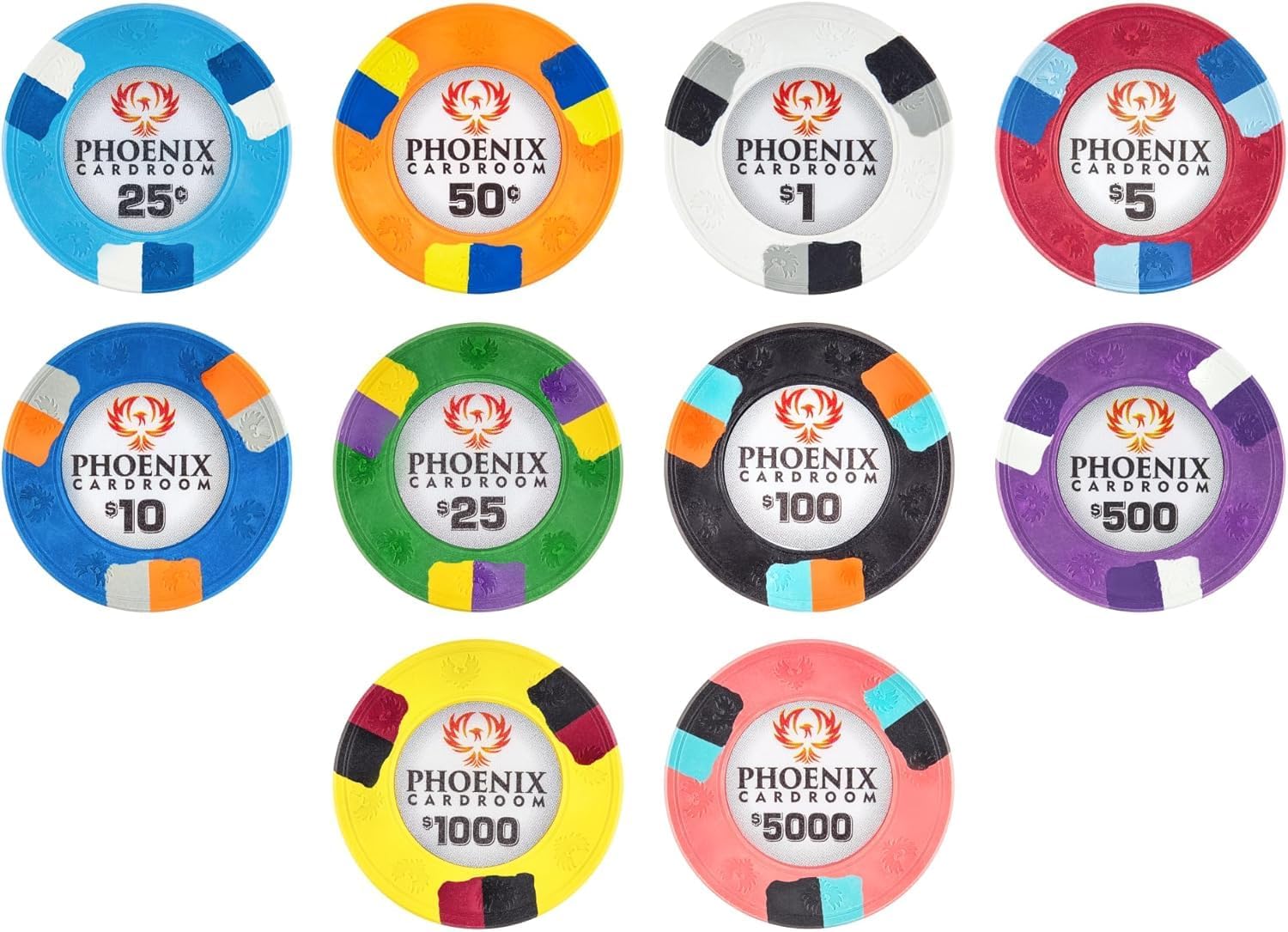 Phoenix Real Clay 10-gram Poker Chips (25-Pack) - Ultra Premium Casino Style Poker Chips image 5