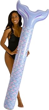 PoolCandy Mermaid Print Inflatable Toys Collection of Pool Floats, Beach Balls, Sunning Pools, Pool Rafts & More.