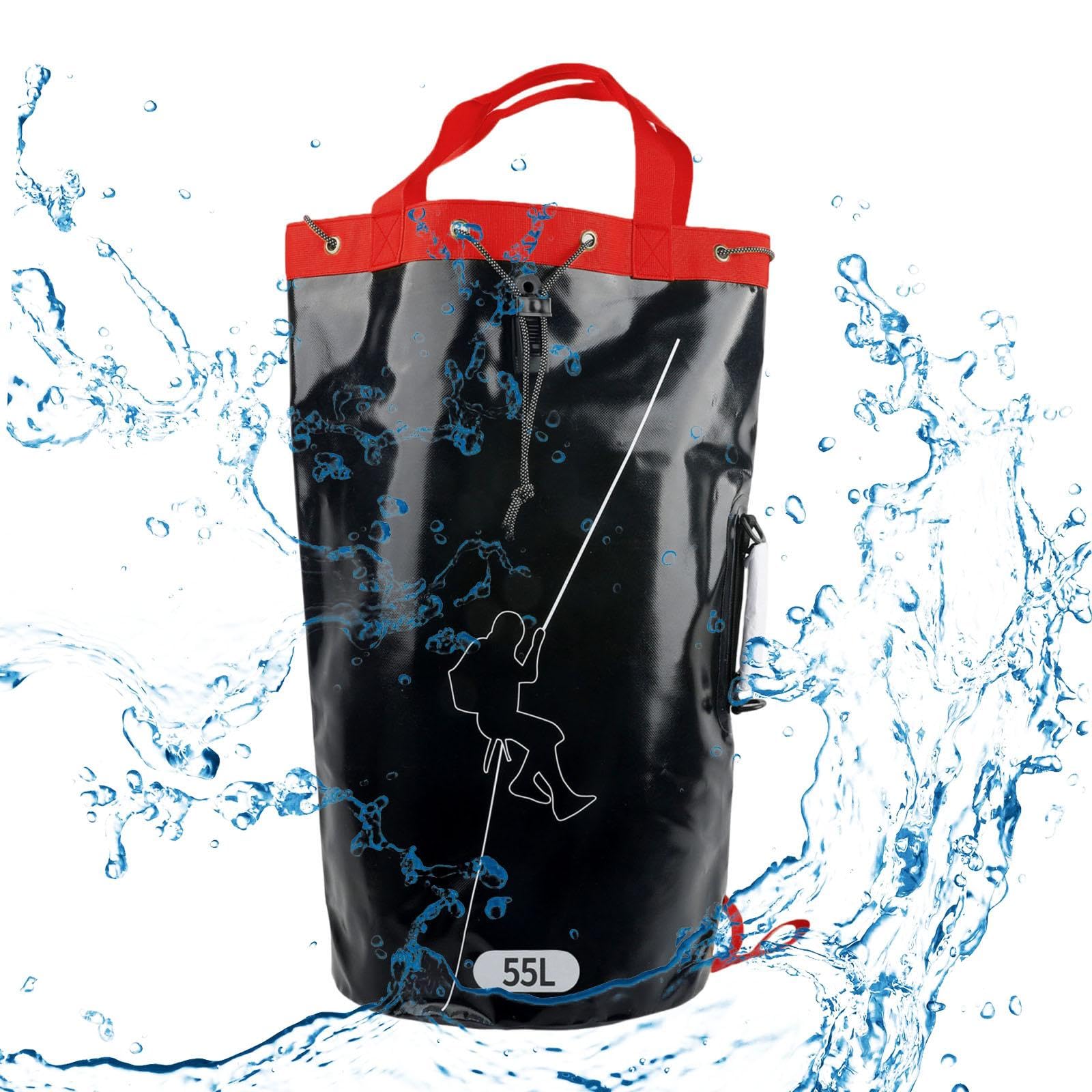 Bolsa de Engranaje de Cuerda de trepadora Mochila de Engranaje de Escalada 3 bucles de Cuerda empotrados de Fondo Reforzado PVC para montañismo
