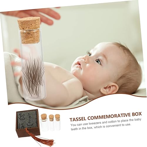 Miniatura 7 de HOMSFOU 1 juego de caja de almacenamiento lanugo titular de dientes perdidos soporte de dientes de recuerdo umbilical contenedor de madera de