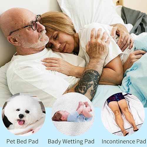 Miniatura 6 de Almohadillas de cama unisex para incontinencia, falda de pañal para adultos a prueba de fugas para alta absorción, tapetes de cama lavables, camisón