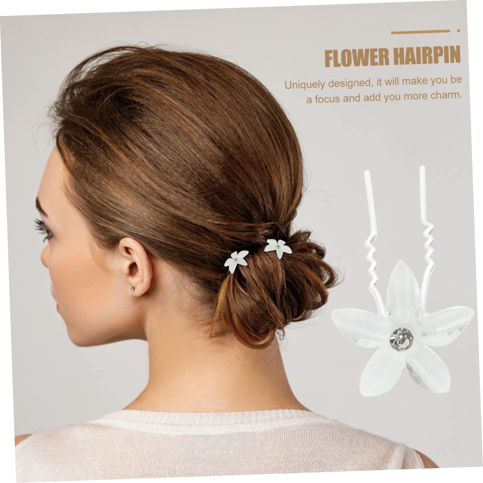 Abaodam 5 Juegos De Horquillas De Flores Para Novia En Forma De U Para El Pelo Tocado De Boda Elegante Decoración Para El Pelo De Boda Para Banquetes Y Fiestas 20 Unidades X 5