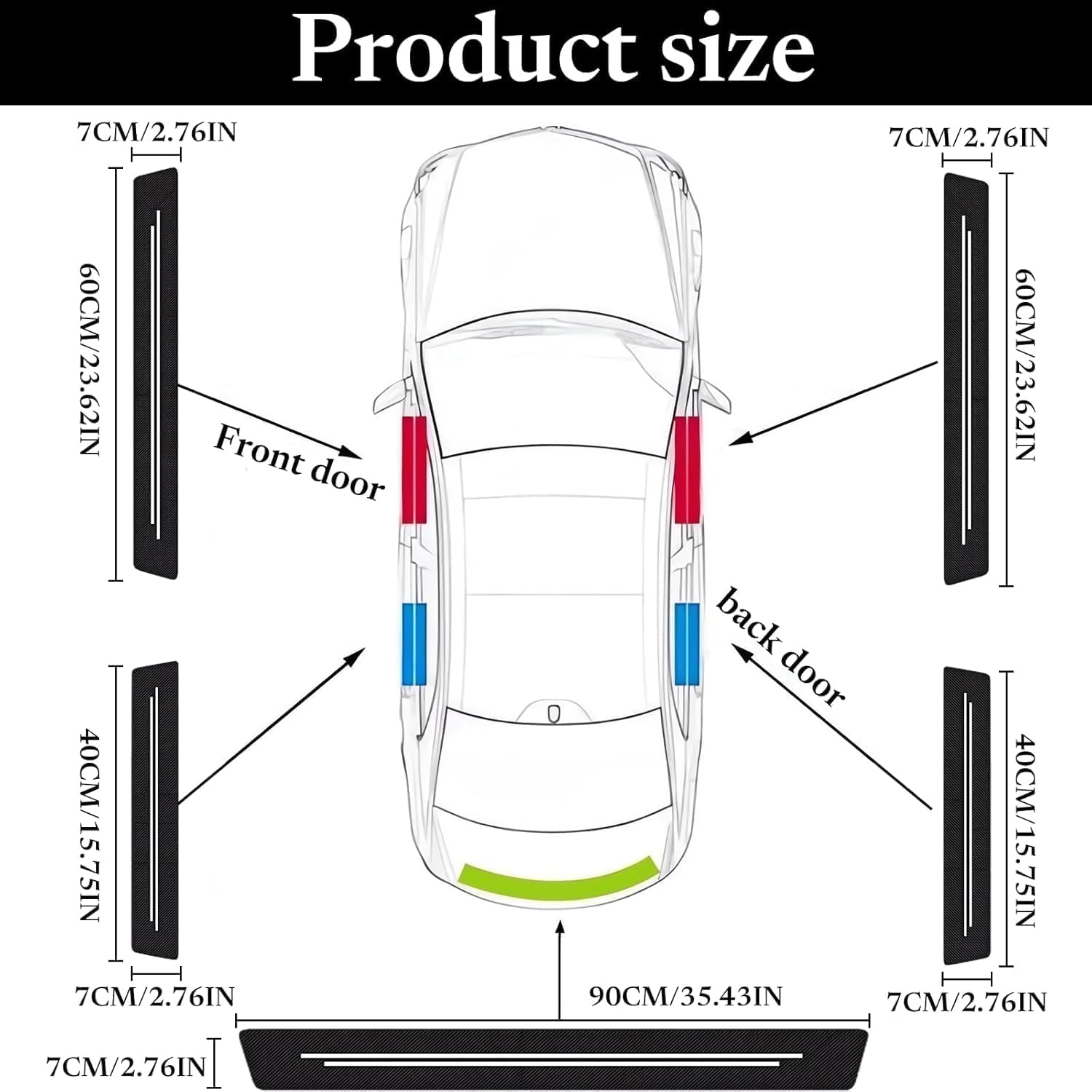 9 Pezzi Battitacco per MG ZS Hybrid+ 2025 Protezione Soglia Porta Auto AntiGraffio Adesivi Carbonio Fibra Accessorio Protettivo Impermeabile