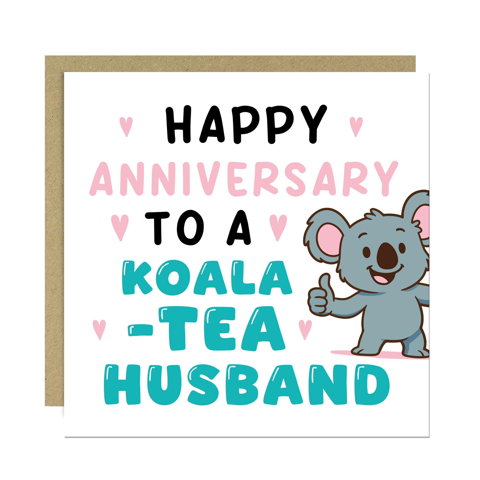 RED OCEAN Husband Anniversary Card From Wife Funny Card For Partner 145x145mm With Kraft Envelope Hilarious Humorous Cards For Him Men