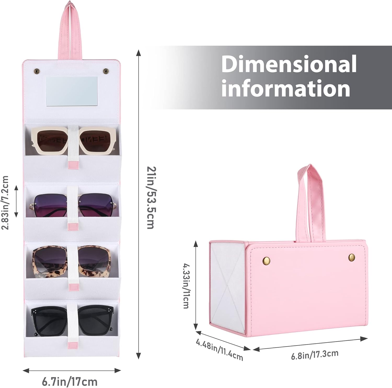 Muf Travel Sunglass Organizer, 4/5-Slot Leather Case for Multiple Sunglasses, Storage for Oversized Glasses for Men & Women - Image 5