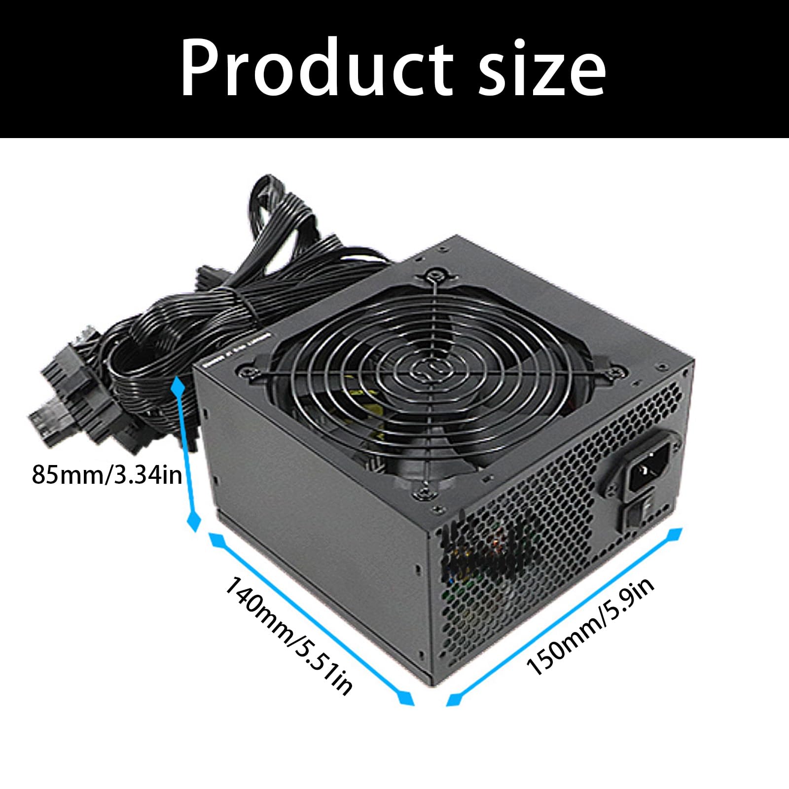 400W Desktop Computer Netzteil Thermomanagement 8Pin für Miner Mining Cave Mining Netzteil Zubehör Gaming Desktop