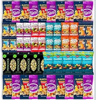 Nut Snack Variety Pack 53 Count – Assorted Trail Mix, Peanuts, Cashews, ...