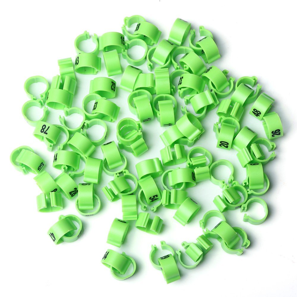 Buy TYFOCUS 001100 Multicolor Bird Leg Bands Numbered 8 mm Pigeon Parrot Chicks Duck Clip