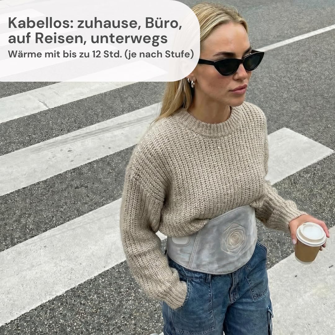 Vulpés BellyBelt Ultra Dual Zone Wärmegürtel – Wärme für Bauch, Unterleib & Rücken | Infrarotwärme für Periodenkomfort | Entwickelt in Deutschland