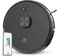 Robô Aspirador de Pó Inteligente AMG-R3 PRO 3 em 1 Varre, Aspira e Passa Pano com Mapeamento a Laser LDS, Compatível com Alexa e Google, Wi-Fi, App e Controle Remoto Panda Plus Bivolt (Preto)