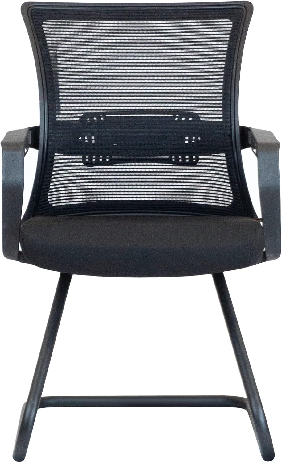Black Mesh Sled Base Side Reception Chair Office Desk Chair Task Chair with Arms