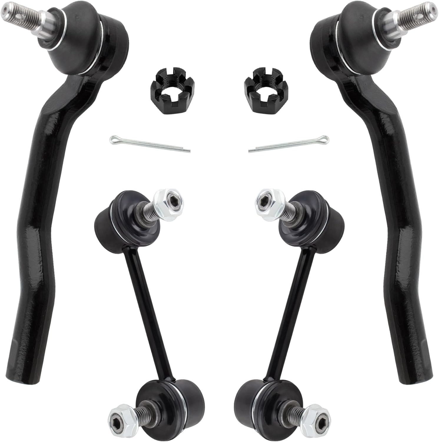 BOXI (Set of 4) Front Stabilizer Sway Bar End Links + Outer Tie Rod Ends fit for Mazda CX-7 2007 2008 2009 2010 2011 2012 / Replaces ES800600 ES800601 K80157 K80158
