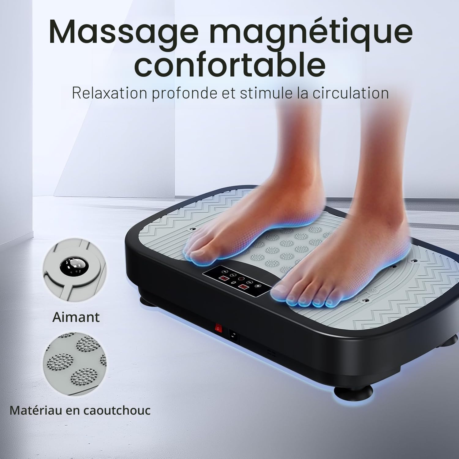 JOROTO JV30 Vibration Plate | Entraînement de Tout Le Corps pour la Maison| 9 Modes d'agitation | 99 Niveaux de Vibration | avec Bandes de résistance à Distance | Capacité de Charge 150kg