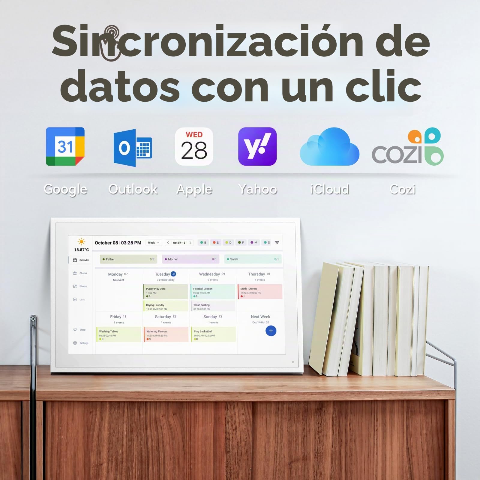 ISTOYO Calendario digital, calendario de pared electrónico inteligente de 39,6 cm/15,6 pulgadas con fotos para compartir vídeo, planes simplificados de familia/oficina/escuela/evento