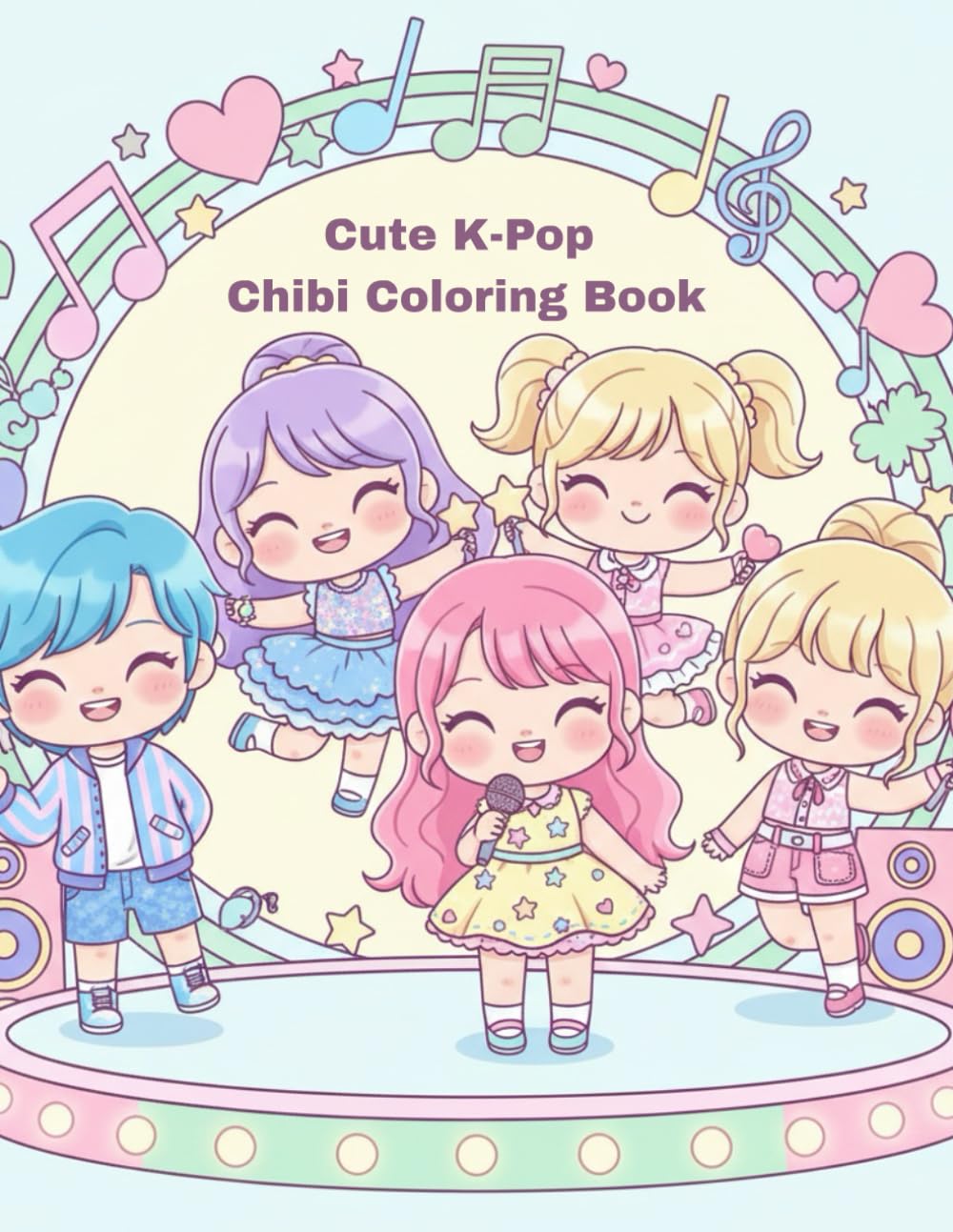 Cute K-Pop Chibi Coloring Book: Adorable Idol-Style Characters for Teens & Fans | for Relaxation & Creativity (Cute Chibi Cozy Coloring Book)