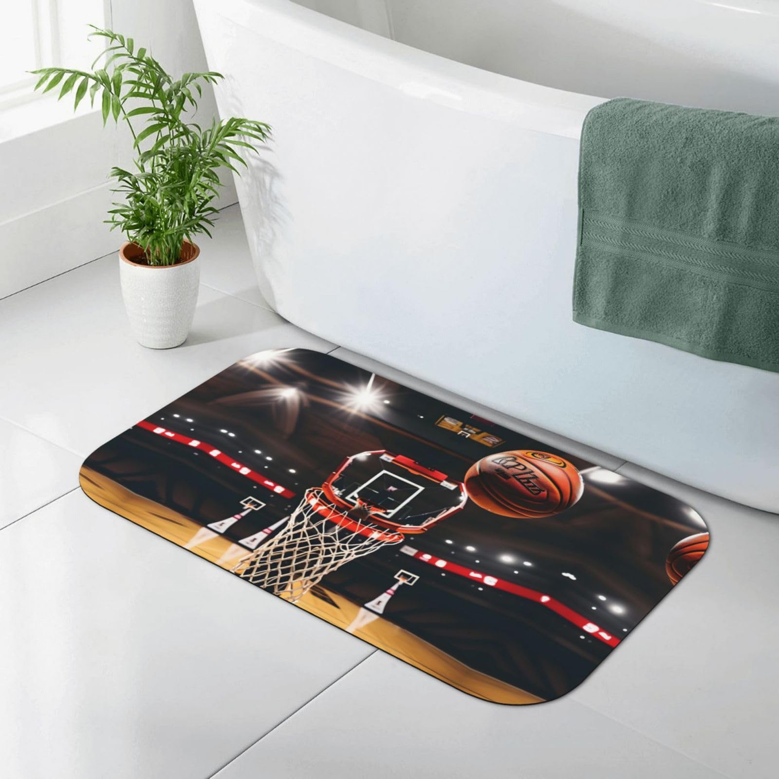 Tapis de bain en diatomée naturelle pliable pour une salle de bain moderne et sèche