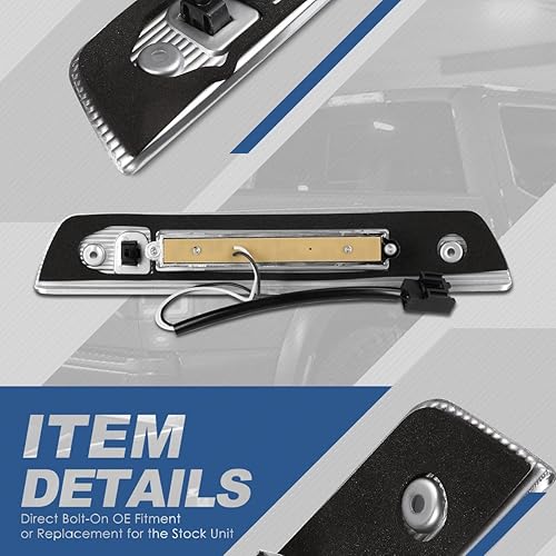 Miniatura 3 de Auto Dynasty Lámpara LED de luz de freno de montaje alto de tercera cola de carcasa negra compatible con Jeep Grand Cherokee WK 05-10