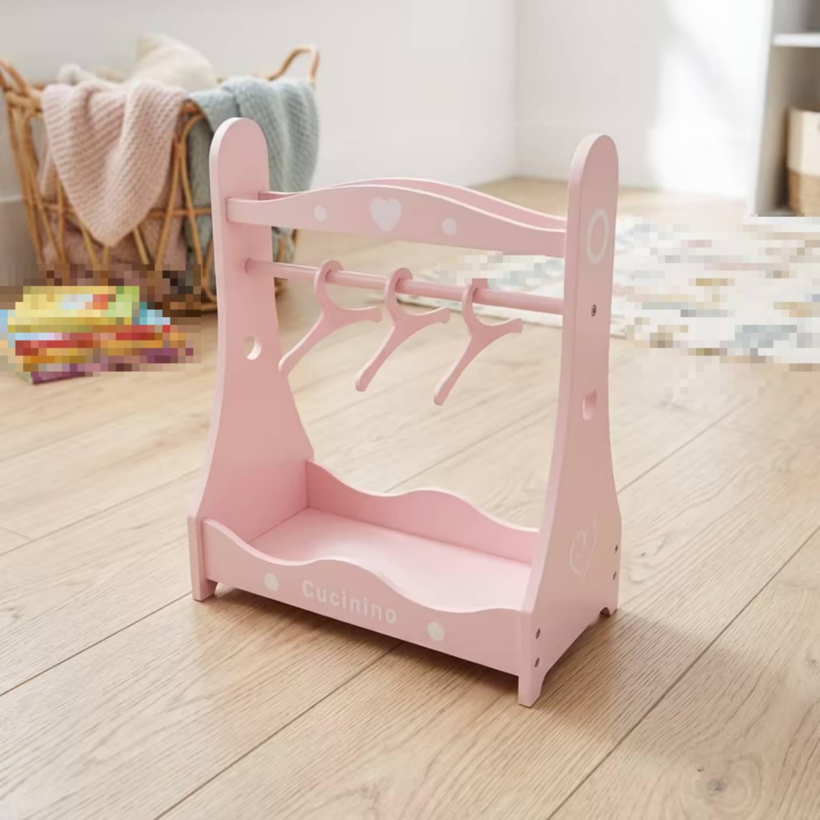 Perchero Muñecas Detalle Color Claro Muebles Casa Muñecas Perchero Rosa Miniatura para Niños
