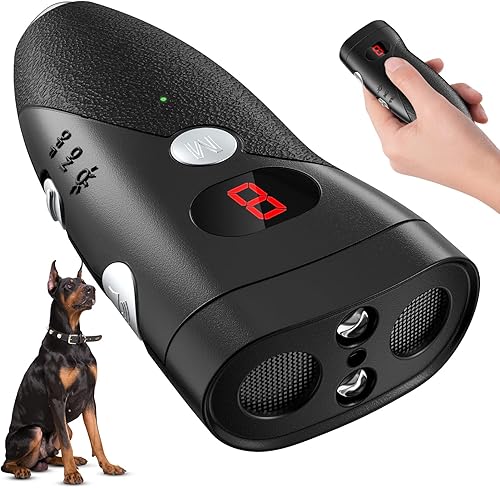 Dispositivos de control de ladridos de perro silbato ultrasónico de doble sensor dispositivo antiladridos entrenamiento de perros y ayudas de