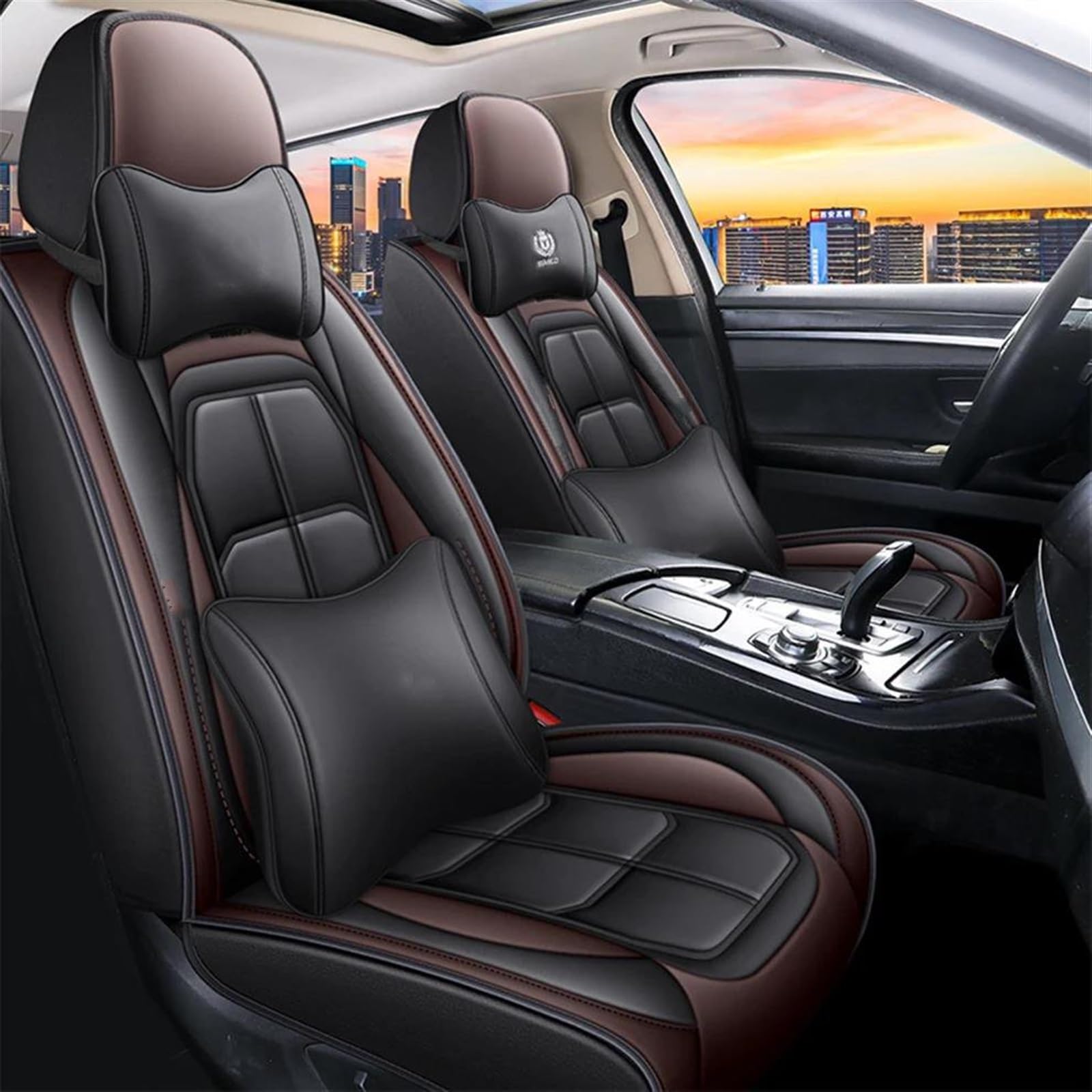 Seat Cover Set Car Seat Cover For Citroen C4 For Picasso C3 C5 C6 DS4 DS5 DS6 DS7 Car Accessories Interior Car Seat Covers(Black Coffee,Luxury)