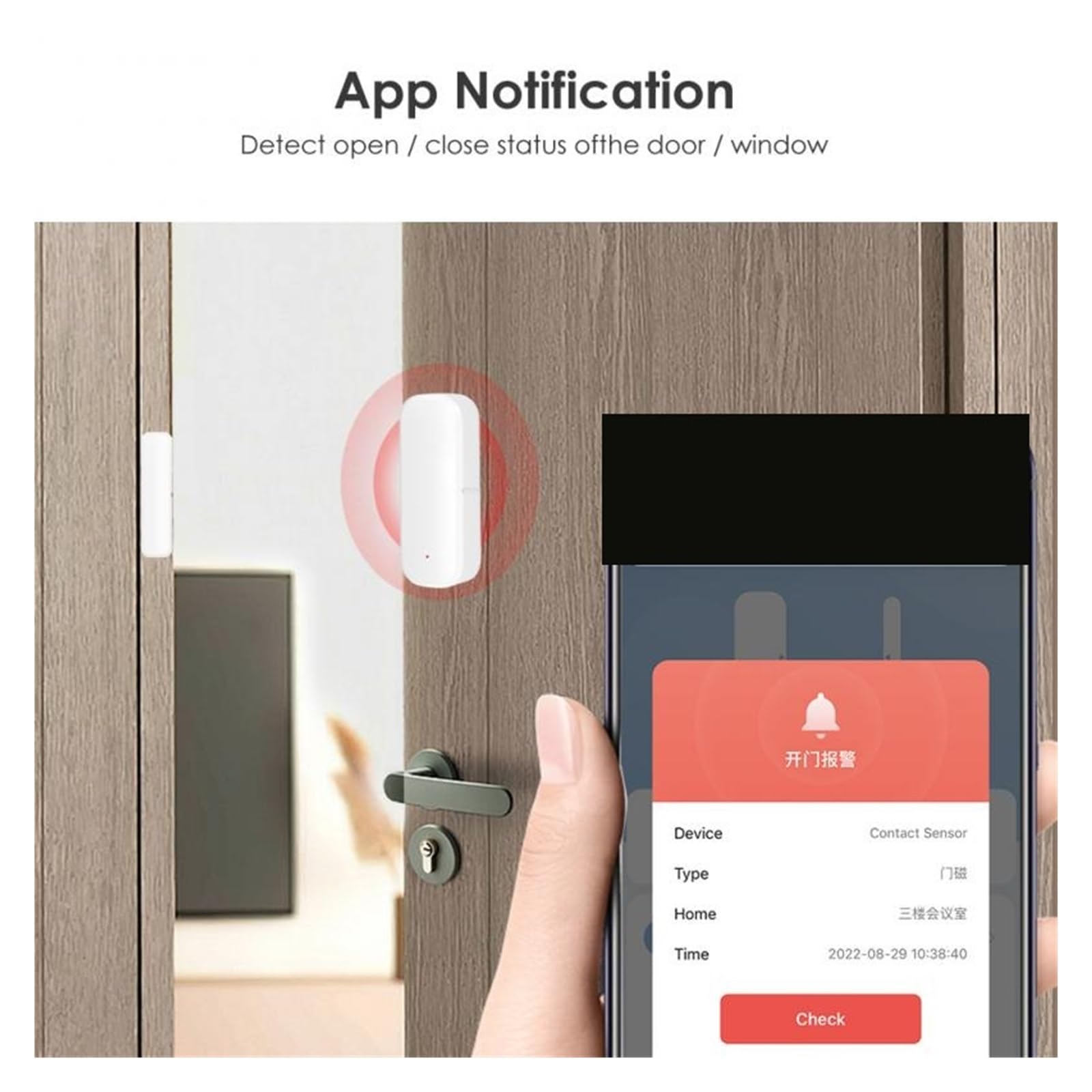 Detectores magnéticos de la alarma puerta elegante del sensor y ventana compatibles con para Apartamento(WIFI Version)