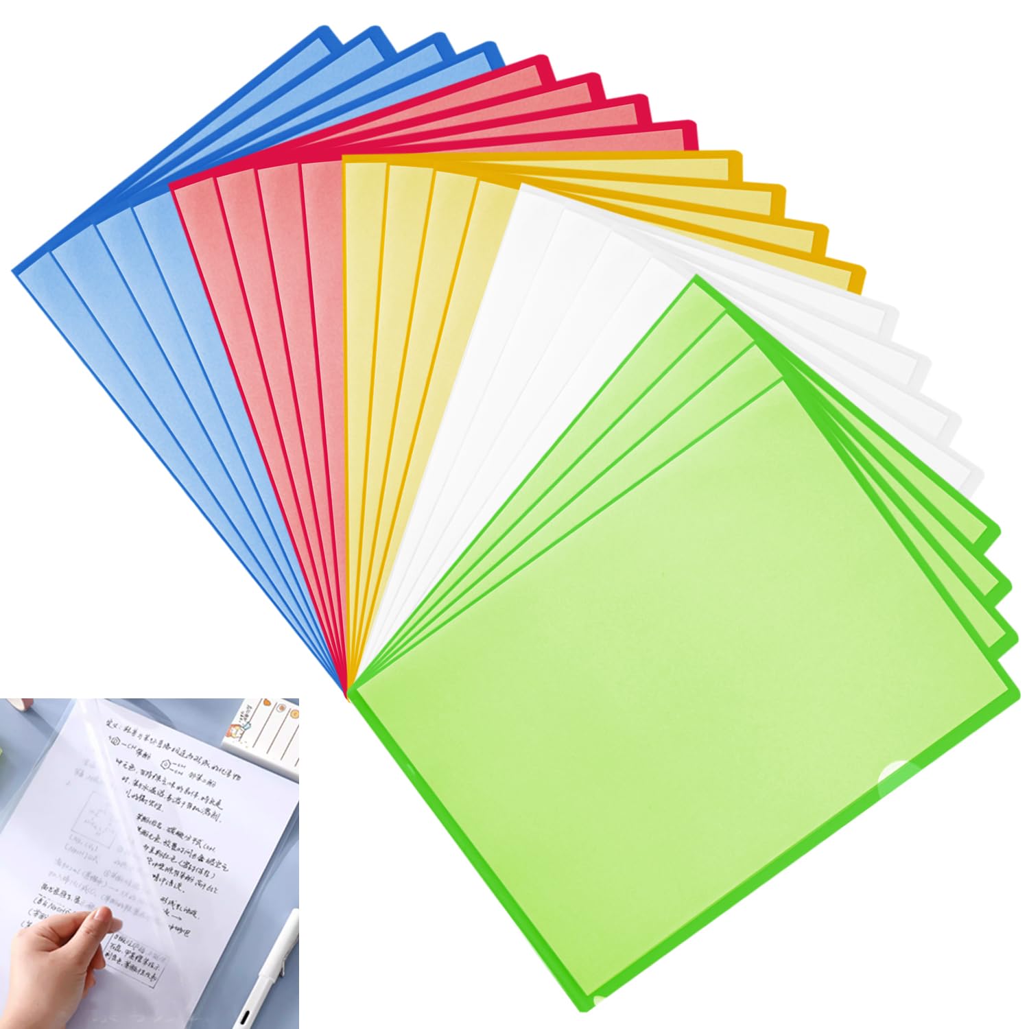 20 Pack Plastic Wallets A4 for Work, Report, Project, Presentation Clear