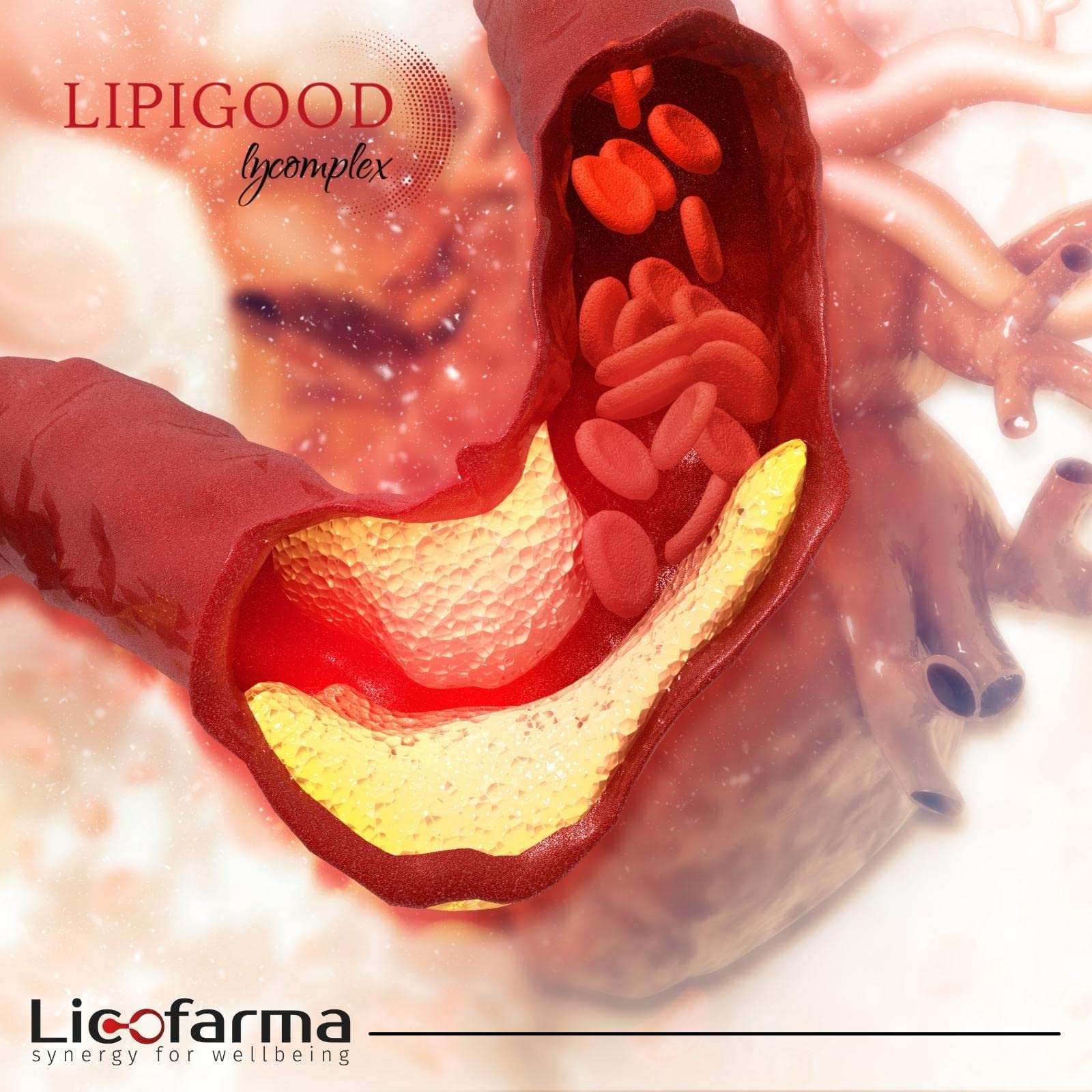 Lipigood Lycomplex Integratore Colesterolo | Riso Rosso Fermentato | Monakolina K, Colina, Licopene, Policosanoli, Carciofo, Coenzima Q10 | Acido Folico, Vitamine B6 e B12 | 30 capsule