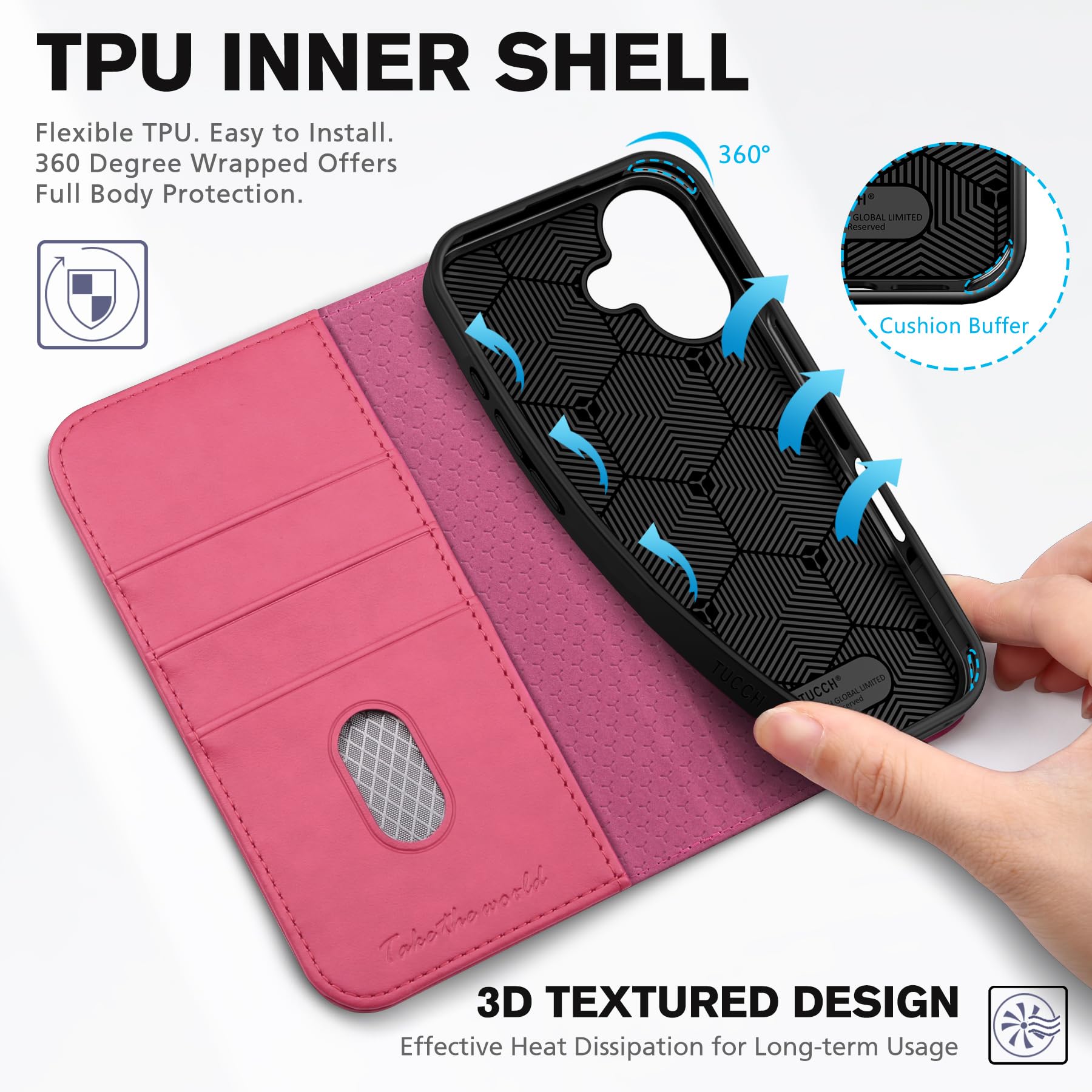 Housse Portefeuille Pour IPhone 17 (6,3") - Blocage RFID - 3 Emplacements Cartes - Protection Anti-choc