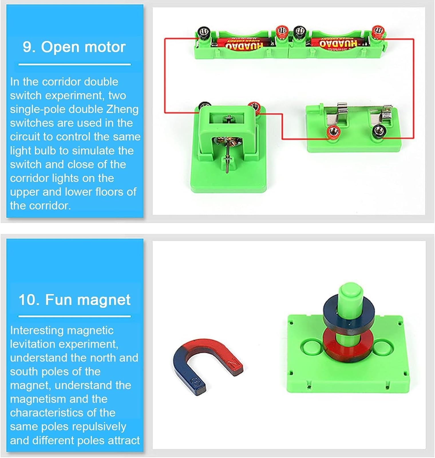 Scatola For Esperimenti Sul Circuito Elettromagnetico Con Terminale | Kit da laboratorio di esplorazione fisica fai-da-te for campo magnetico generatore manuale cicalino solare