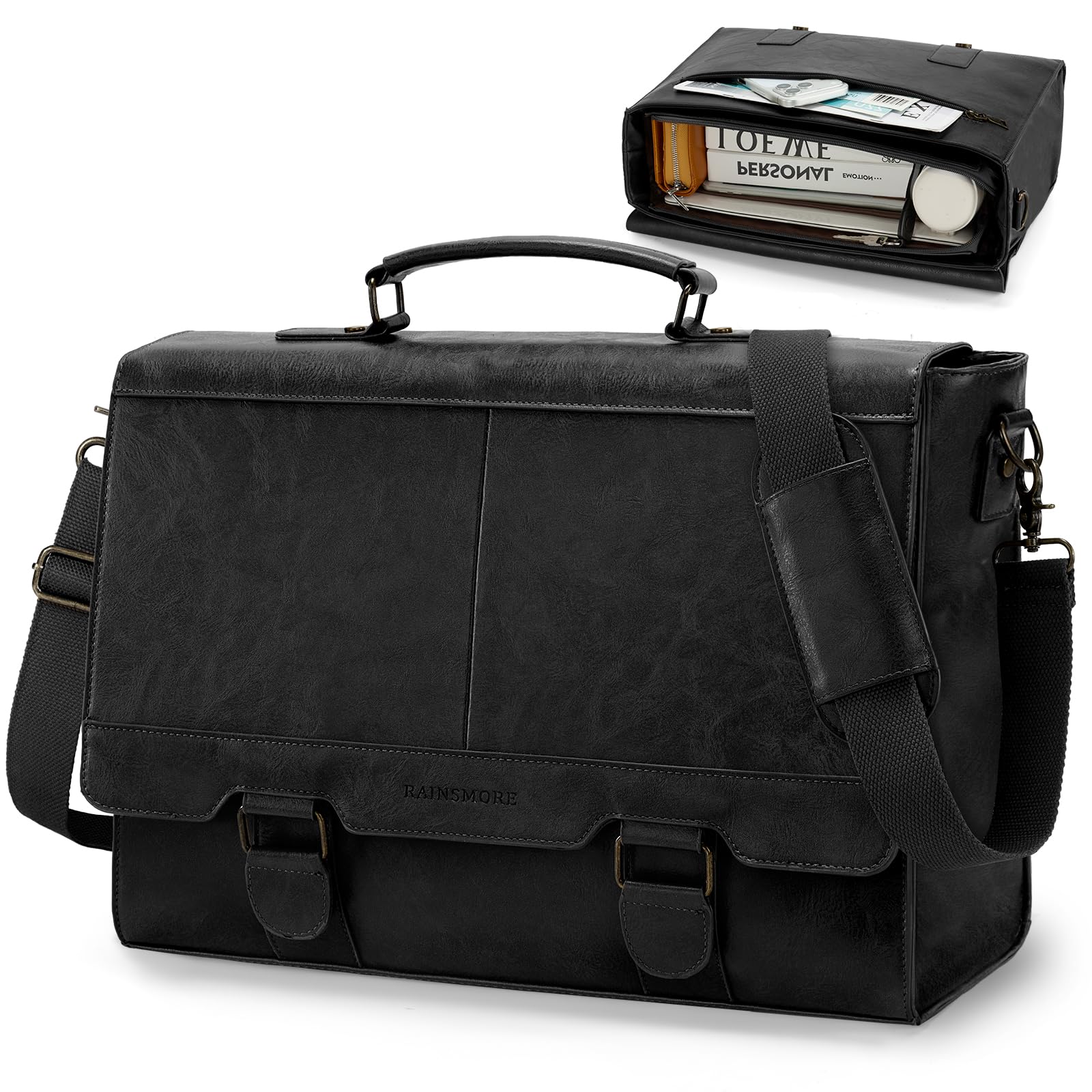 RAINSMORE Borsa Porta PC 15,6 Pollici Borsa Lavoro Uomo Impermeabile