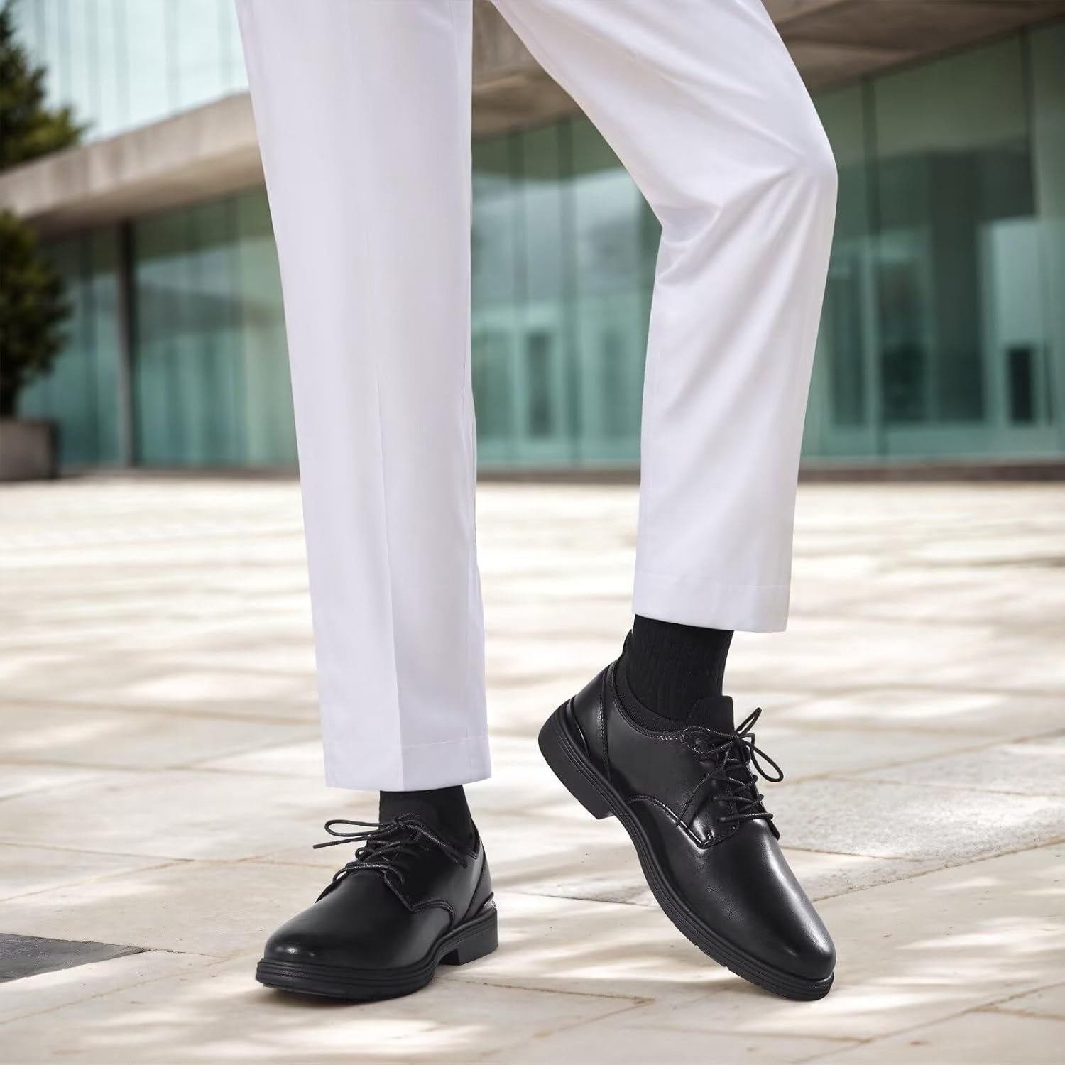 Orthopedic Business Leather Dress Shoes: Arch Support Plantar Fasciitis Walking Wingtip Formal Oxford for Mens, Orthotic Comfortable Casual Patent Tuxedo Work Shoes for Foot Heel Pain Relief - Image 3