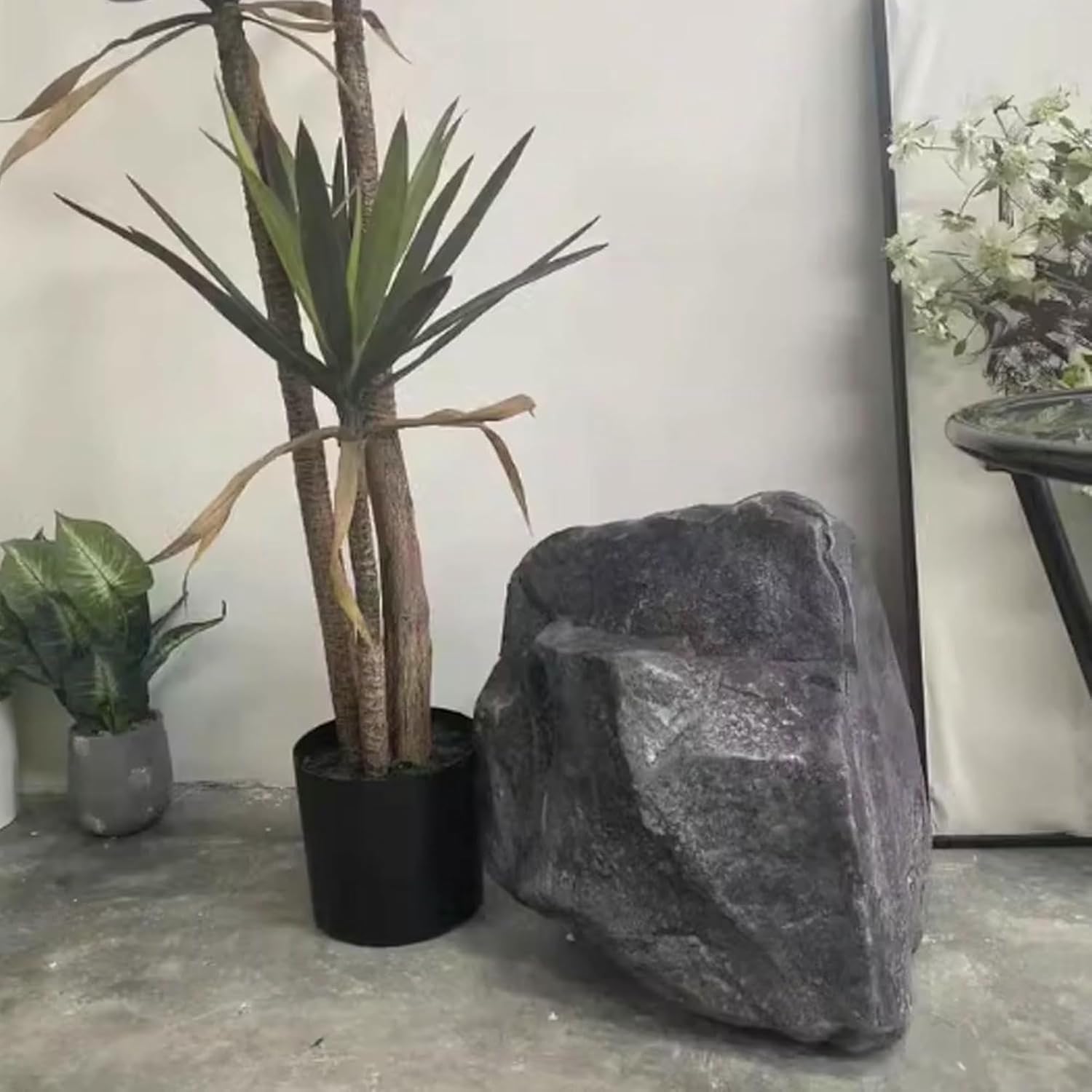 Rock Cover for Yard, Landscape Rocks Fake Rock, PU Foam Artificial Landscape Boulder, Non-Hollow Outdoor Faux Rock for Landscaping Lawns and Gardens