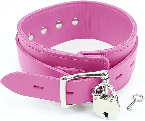 Miniatura 9 de Atlas Collar de piel de cordero Latigo Collar de cuero hecho a mano (pequeño, negro)