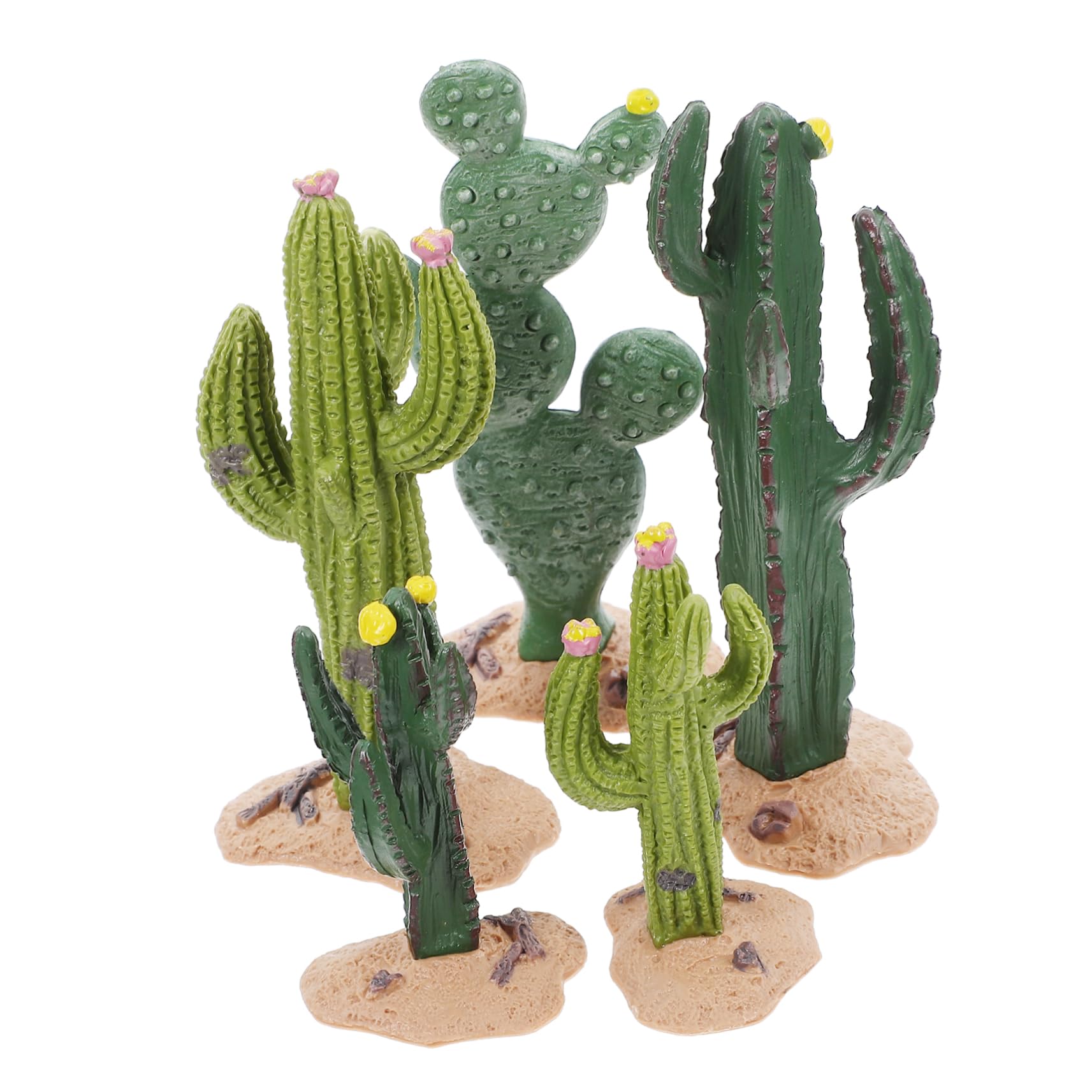 Ciieeo 20 Piezas Microdecoración paisajística Mini decoración de jardín Plantas suculentas Artificiales Tabletop Adorno de Cactus de simulación Adorno de Modelo de Planta el plastico