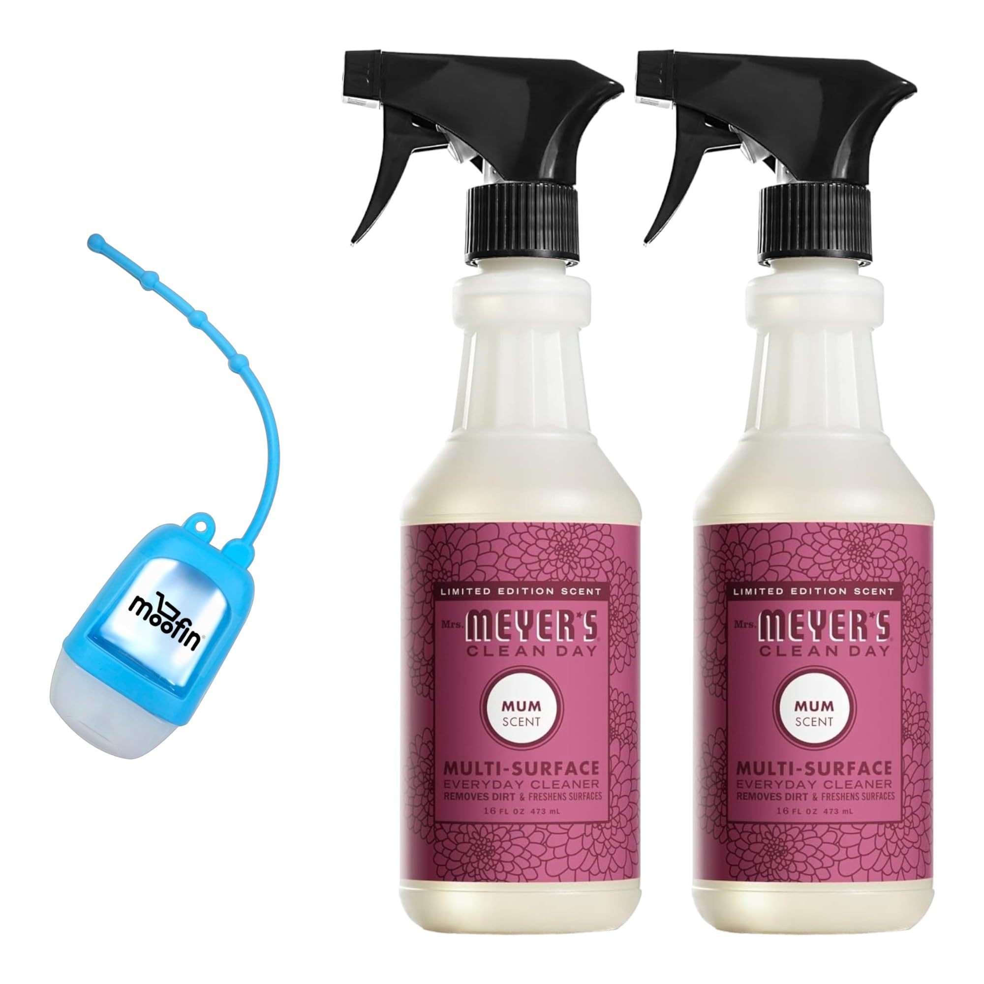 moofinmoofin Day Multi-Surface Everyday Cleaner, 16 Fl Oz, With Hand Sanitizer Dispenser - Bathroom Cleaner, Mum Scent For Home & Kitchen Cleaner, Quick & Easy Cleaning~ [Pack Of 2]
